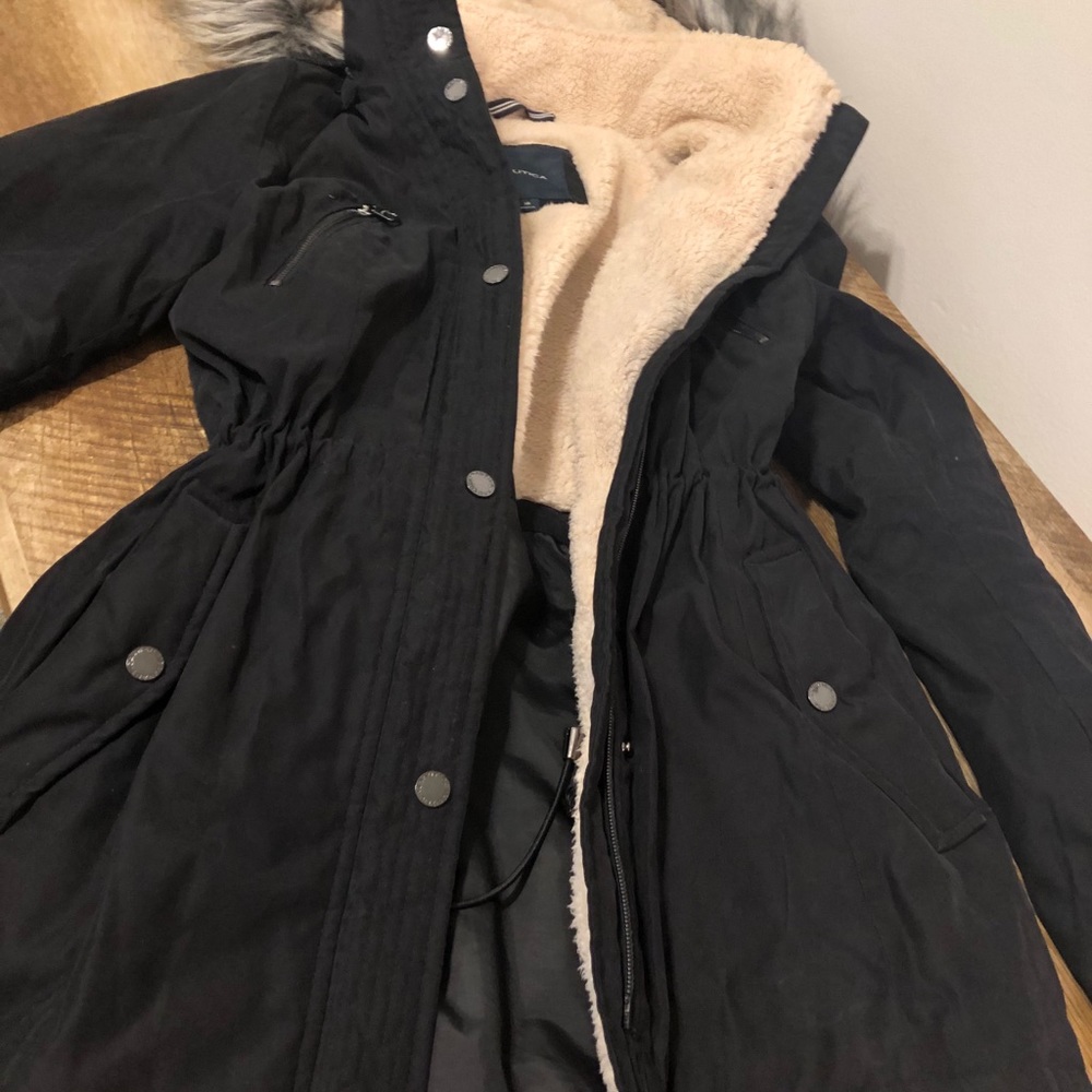 Nautica Black Fur Jacket